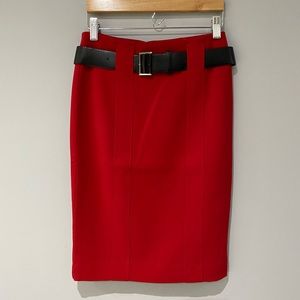 NWOT Le Chateau Red Pencil Skirt